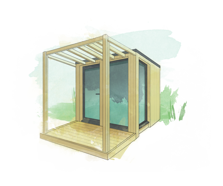 Depiction of a My Room Outside space featuring a pergola and decking